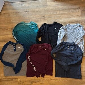 EUC - lot of 6 boys’ Abercrombie long sleeve shirts - 13/14